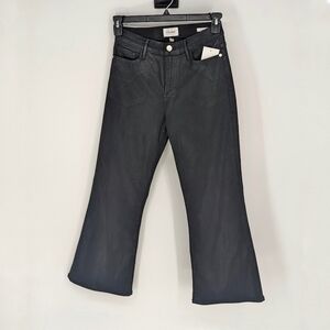 Frame Le Crop Flare Pleather Pant Black 29 grunge hipster punk minimalist goth